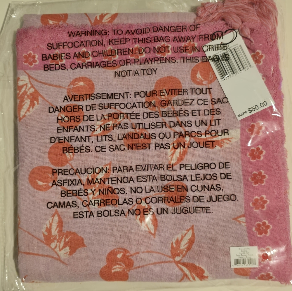 Vera Bradley Sarong Scarf in Rosy Garden Picnic NWT $50